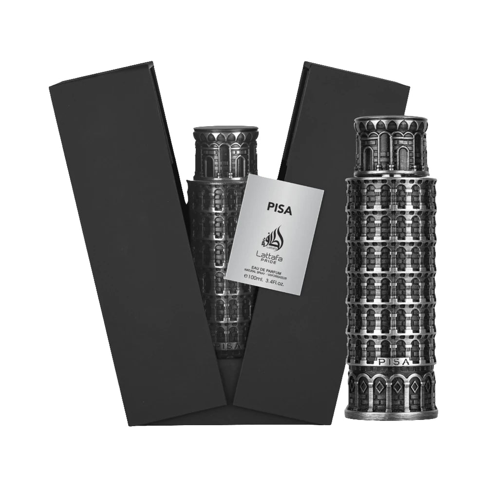 Pisa Lattafa Pride de Lattafa, perfume árabe aromático frutal de carácter elegante, sofisticado y cálido