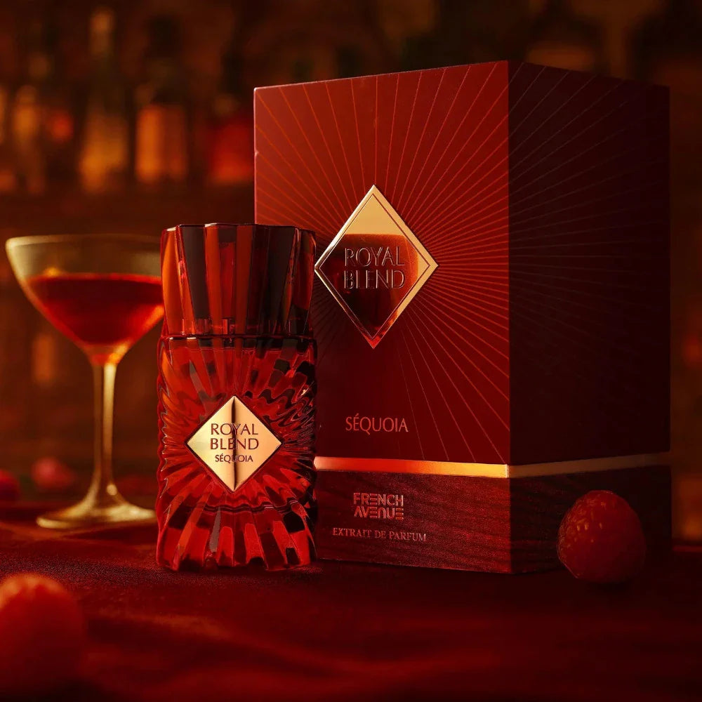 Royal Blend Sequoia de French Avenue es una fragancia licorosa con frambuesa, coñac, musgo y praliné. Estilo sofisticado, cálido y envolvente.