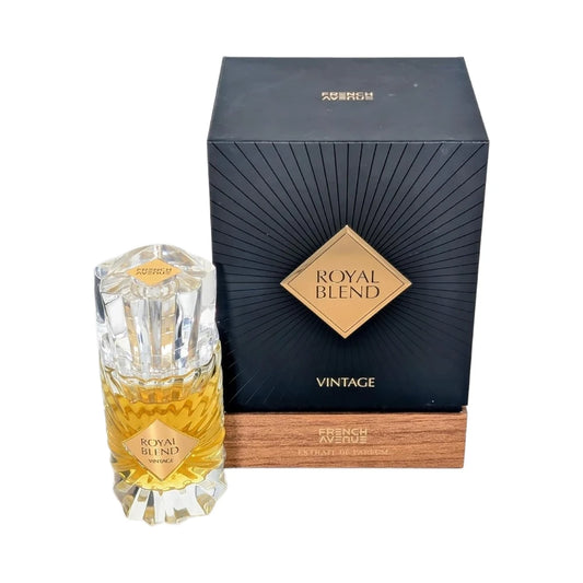 Royal Blend Vintage de French Avenue: frasco y caja del perfume de 100 ml.