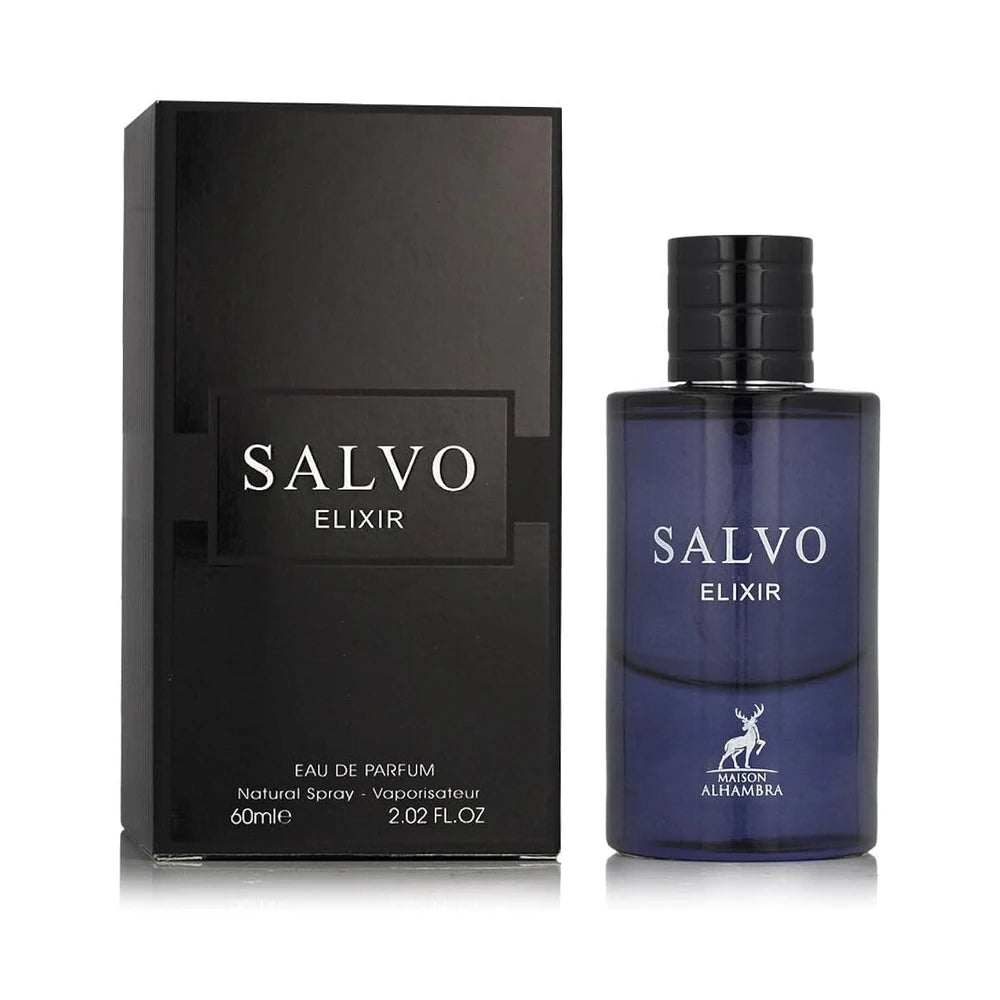 Salvo Elixir de Maison Alhambra, perfume árabe aromático de carácter intenso, elegante y cálido
