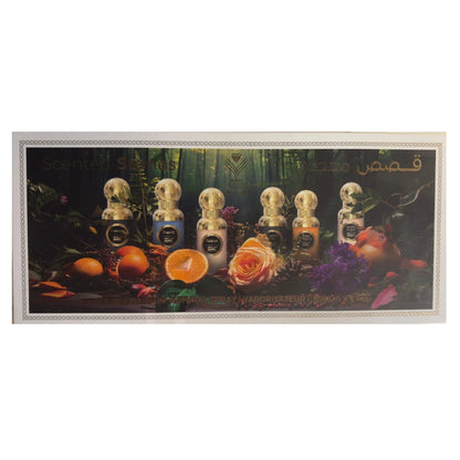 Scented Stories de Almas Perfumes, set de seis Eau de Parfum de 30 ml con perfiles florales, frutales y especiados.
