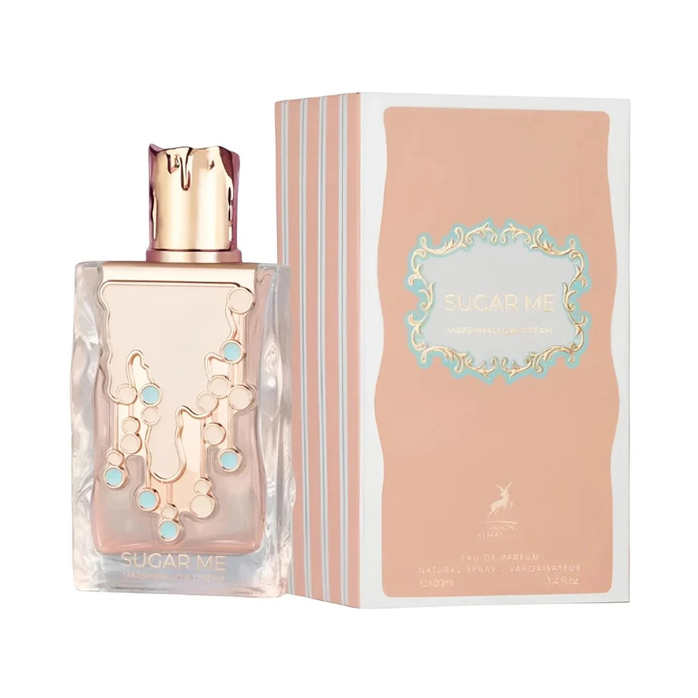 Sugar Me Marshmallow Dream de Maison Alhambra: frasco y caja del perfume de 100 ml.