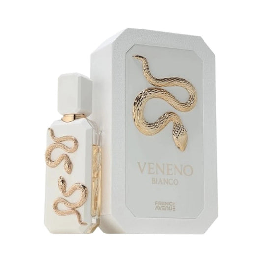 Veneno Bianco de French Avenue, fragancia floral con neroli, flor de tiaré y vainilla. Cremosa y tropical.