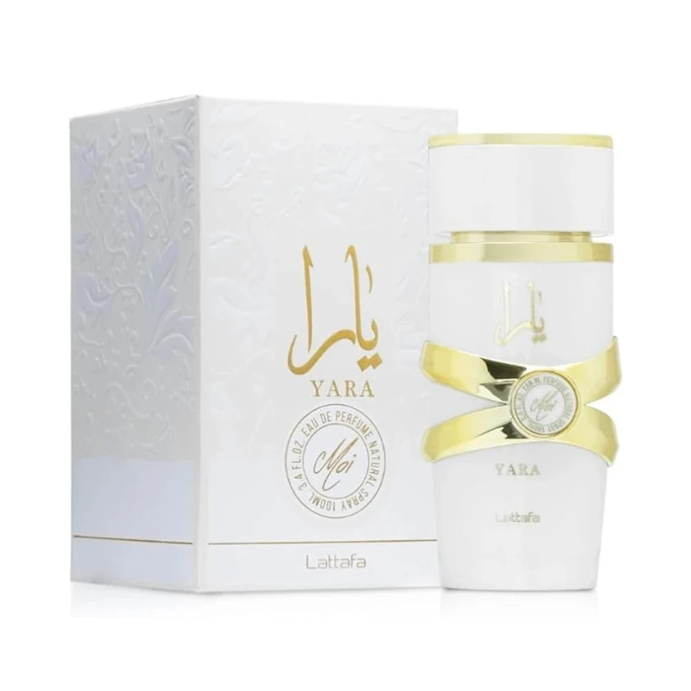 Yara Moi de Lattafa, perfume árabe floral gourmand de carácter cálido, envolvente y femenino