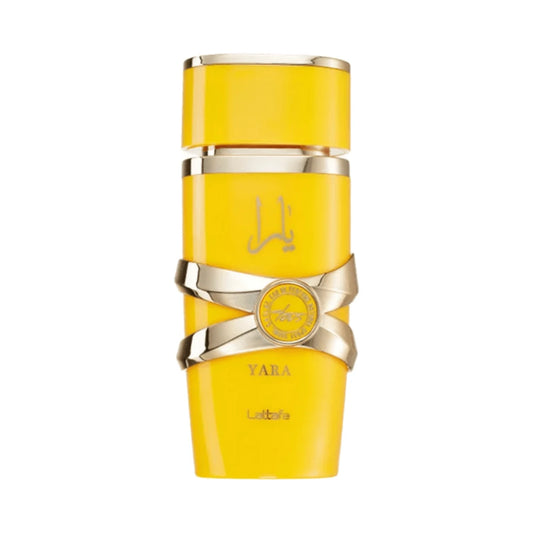 Yara Tous de Lattafa, perfume árabe floral frutal gourmand de carácter elegante, cálido y femenino