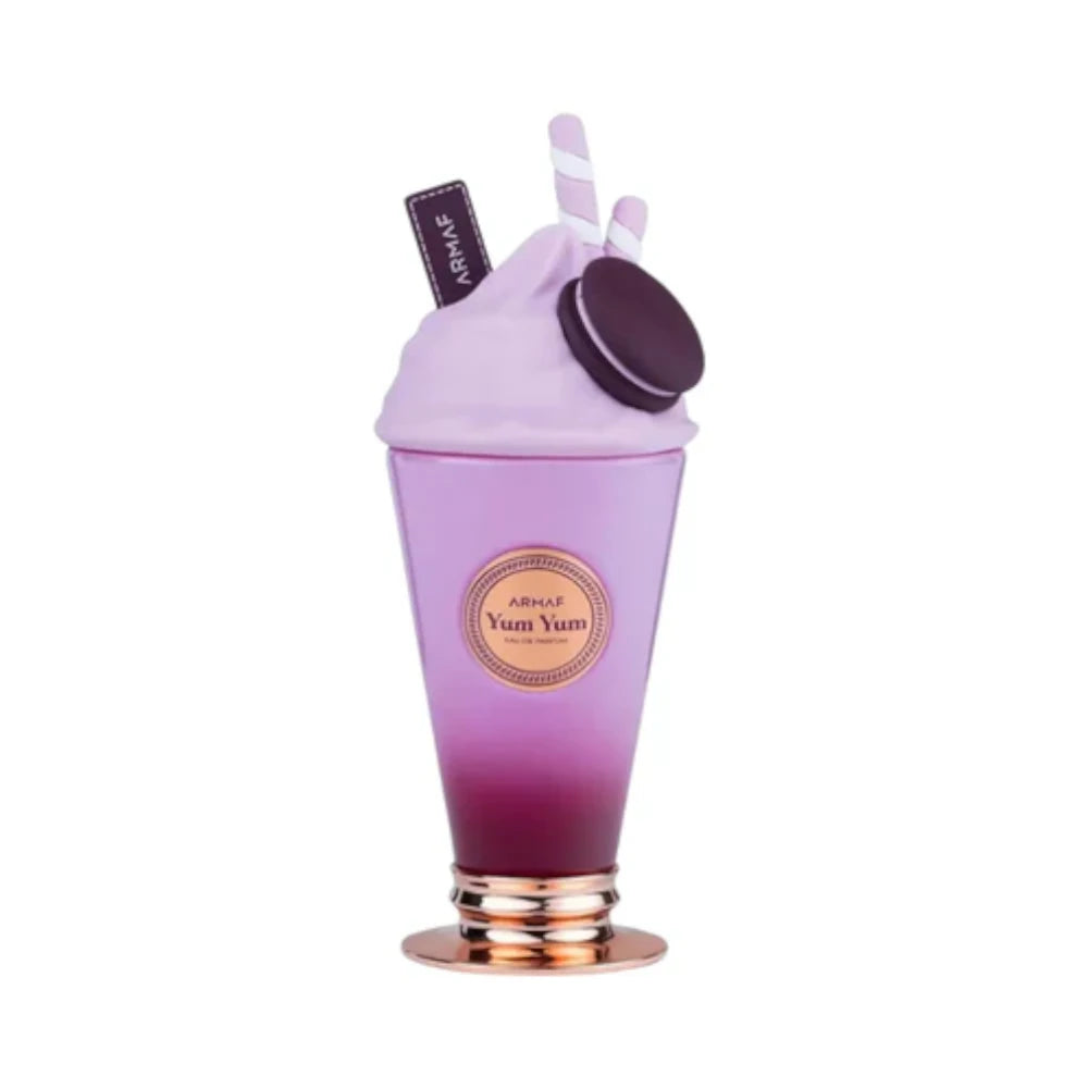 Yum Yum de Armaf, fragancia floral frutal con bayas, cereza, cítricos, vainilla, flores blancas, rosa, ámbar y almizcle. Dulce y femenina.